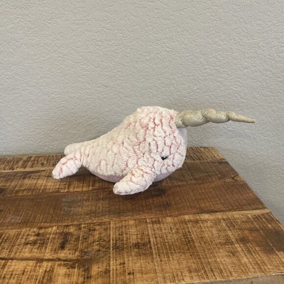First Impressions Macys Macy's Stuffed Plush Narwhal Pink Whale Unicorn Horn - Picture 2 of 9
